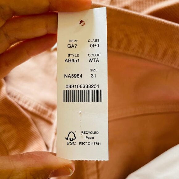 NWT J. Crew Pant Trouser Vintage Corduroy High Rise Straight Leg Slim Rose Blush - Picture 10 of 16